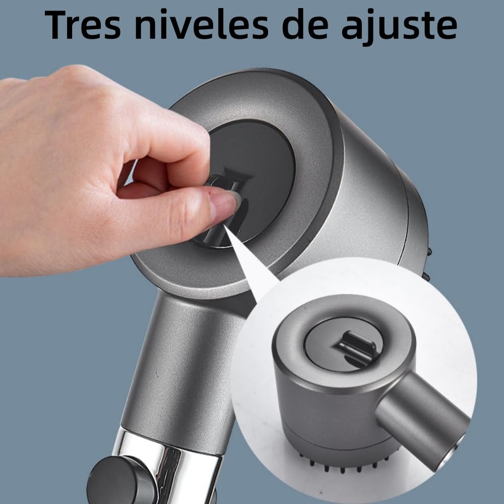 Alcachofa de ducha de alta presión, 3 pulverizadores, ahorro de agua, ideal para baño, presión de agua mejorada, fácil de instalar