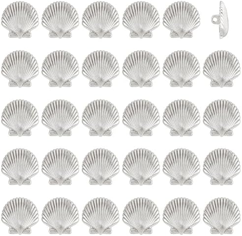 Amazon.com: PH PandaHall 30PCS Seashells Shaped Shank Buttons 18x18mm ...