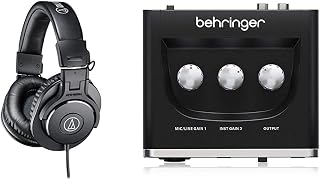 Audio-Technica ATH-M30XAuriculares de Diadema Cerrados (3.5 mm), Color Negro + Behringer U-PHORIA UM2 Equipos de música adicionales Negro