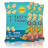 BIENA Tasty Thins Chickpea Veggie Chips – Sea Salt, 4-Pack, 4 oz Bags – Chickpeas & Veggies, Vegan, Gluten Free, Dairy-Free, Non-GMO, Allergy-Friendly, Low Calorie & Healthy Snacks for Adults and Kids