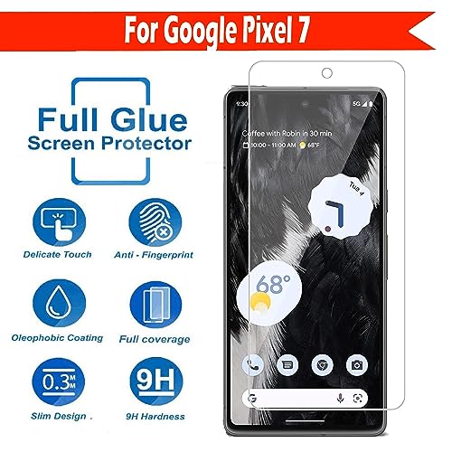 Image of Tempered Glass Screen Protector Compatible for Google Pixel 7 with Full Screen Coverage; Except Edges and Easy Installation Kit(Transparent), Pack of 1