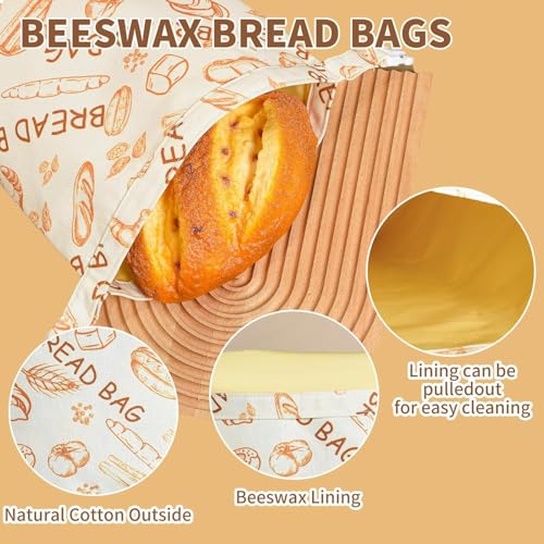 Bolsas de cera de abeja reutilizables con cremallera ancha XL 5