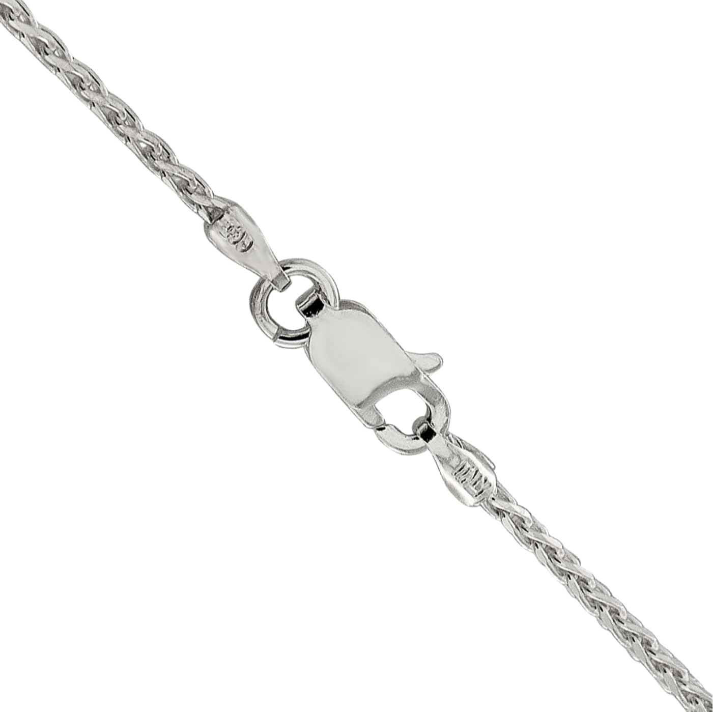 IceCarats 925 Sterling Silver 1.45mm Dainty Spiga Wheat Chain Necklace Diamond Cut