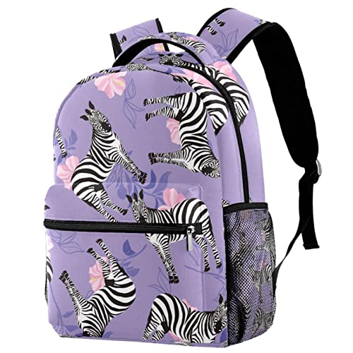 Sac à dos de voyage scolaire violet pour fille et garçon à fleurs