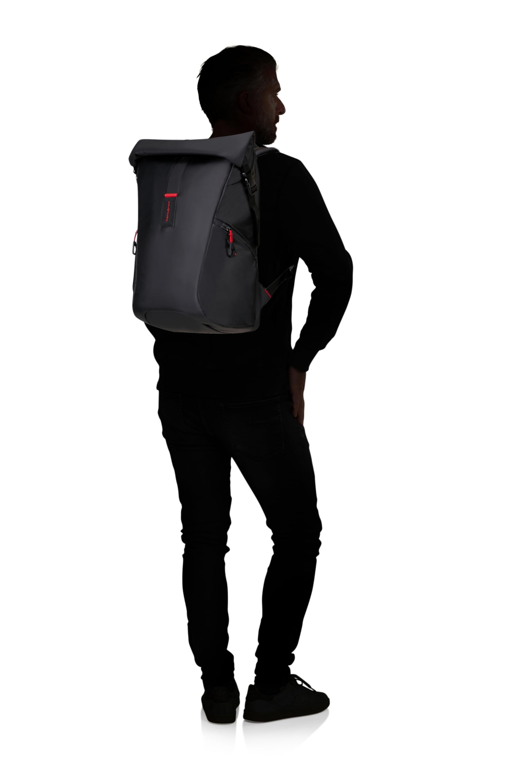 Samsonite Paradiver Light - Erweiterbarer Rolltop Laptop Rucksack 17,3 Zoll, 49 cm, 25/35 L, Schwarz