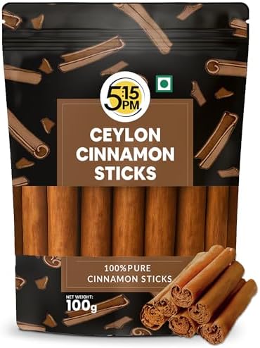 5:15PM Ceylon Cinnamon Sticks Original 100gm | SriLankan Dalchini Cinnamon Stick | World's Finest Ceylon Cinnamon Quills | Genuine Source Certified
