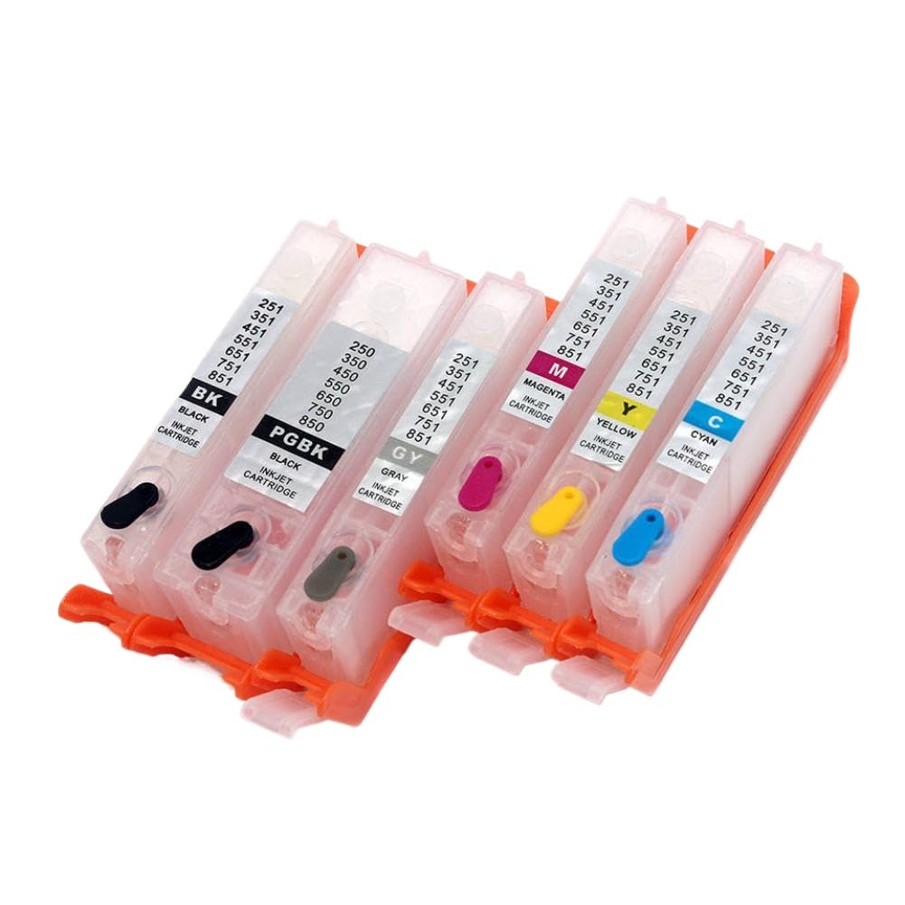 Cartuccia d'inchiostro di ricarica a 6 colori con chip PGI-250 CLI-251 compatibile con la stampante MG6320 MG7120 MG7520 IP8720