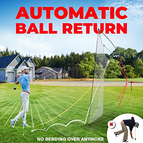 Net Playz Golf Practice Auto Return Net,10Ft X 10Ft, Quick Set-Up, Multi-Angle Adjustment, Golf Rebound Net, Outdoor Training Net #TOP2