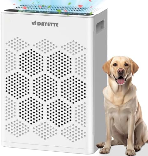 Luftreiniger Allergiker, H14 HEPA Filter gegen Staub, Pollen & Tierhaare | CADR 300m³/h für 100m², Aktivkohlefilter gegen Gerüche & Rauch, PM2.5 Sensor, Nachtmodus <22dB