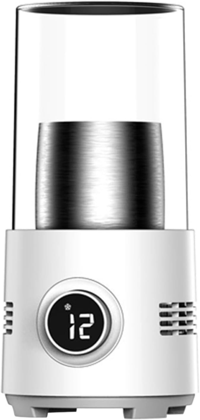 KICHOUSE 1pc Smart Quick Refrigeration Cup Intelligent Beverage Cooler Warmer for Hot Cold Drinks Digital Temperature Display for Home Office Travel and White