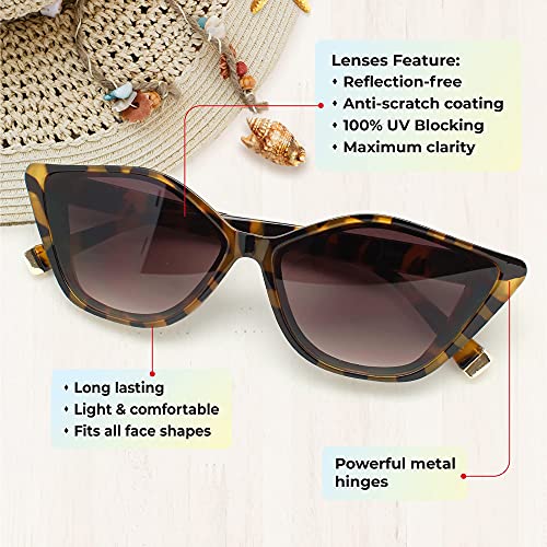2SeeLife Butterfly Cat Eye Fashion Sunglasses Tortoise4