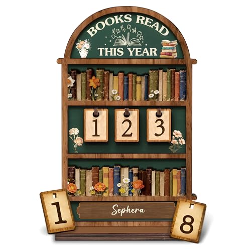 Books Read This Year Tracker Sign – Wooden Reading Counter