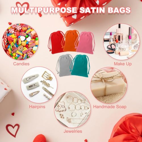 Bolsa para joyería para anillos collar pendientes sin enredos saquitos de terciopelo 7