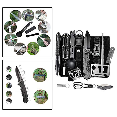 YIJU Ferramentas de Defesa Tática Profissional Kit de Sobrevivência de Emergência 15 em 1