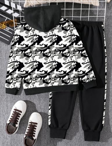 Image of Boys Clothes Fall Winter Outfits Camouflage Long Sleeve Hoodie and Pants 2PC Kids Clothes Boys for 5-14 Years