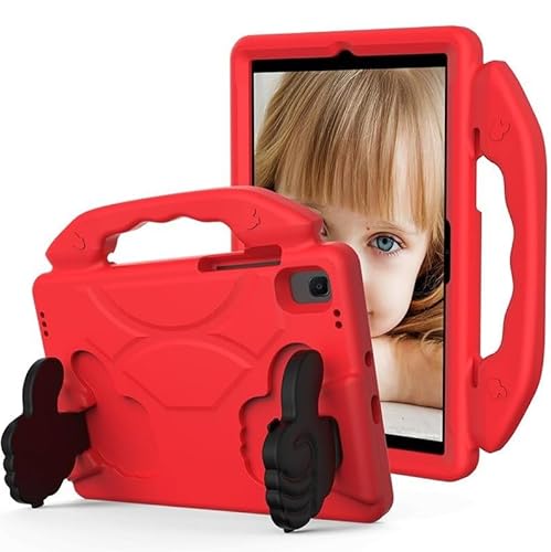 Child Friendly Case Cover For Samsung Galaxy Tab 4 7.0" For Kids Shockproof with Handle and Stand (Red, Samsung Galaxy Tab 4)