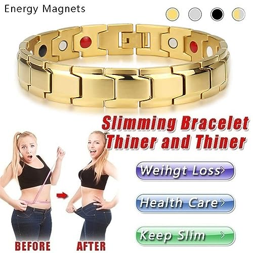 Braccialetti Magnetici In Acciaio Di Titanio Generico Per Uomini - 4 Colori, Magnete Naturale, Braccialetto Di Energia Dimagrante, Braccialetto Di Terapia Magnetica Contorto Per La Salute E - 4