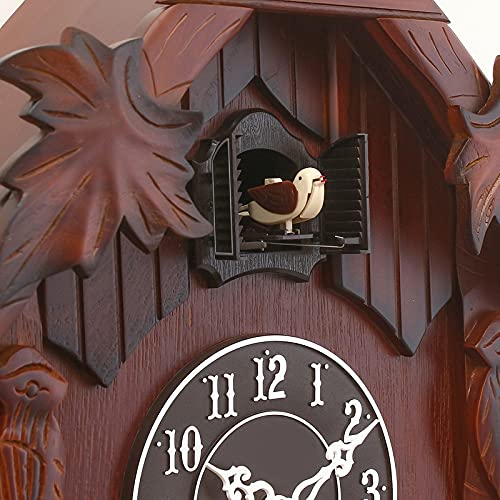 INDIANA CRAFT Decorative Hut Style Wooden Case Analog Cuckoo Musical Wall Clock for Living Room Home Decorations Office Gifts (Size: 37 x 17 x 47 CM | Weight: 2255 Gram | Colour: Brown) 1