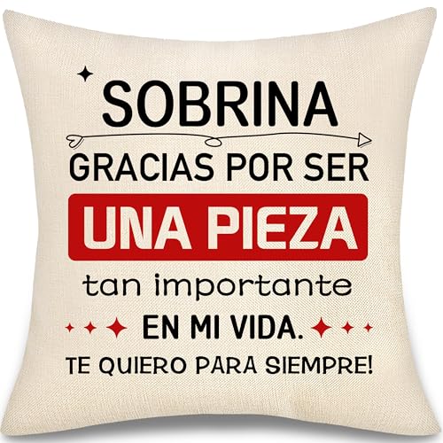 Sobrina Regalo para Mujer Chicas Gracias por Ser Una Pieza Funda de Cojín de Tío Tía Graduación Inspirador Originales Ideas Regalos Cumpleaños Navidad (Sobrina-a)