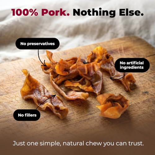 Image of Best Pet Supplies GigaBite Roasted Pig Ear Slivers for Dogs, 1.8 Pounds - Natural Dog Chews that Help Clean Teeth and Gums Safe for Puppies and Aggressive Chewers