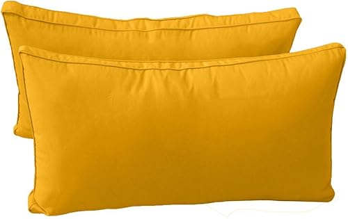Miniatura 4 de *Cover ONLY*-Style 2 Outdoor Bolster Back Pillow Slipcover Piped Trim Twin-AD108