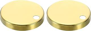 uxcell 2Pcs Toilet Seat Hinge Cover, 60mm Stainless Steel Toilet Pan Top Fixing Decorative Covers, Toilet Seat Hinge Fixings Covers Toilet Hardware, Gold
