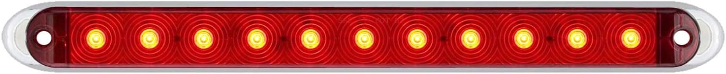 Optronics STL69RK Thinline Sealed LED Stop/Turn/Tail Light with Chrome Base Kit, 1 Pack, Red