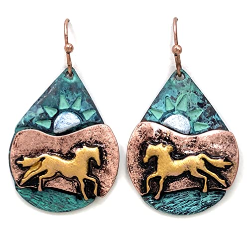 Horse Navajo Aztec Tribal Teardrop Earring