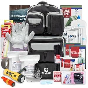 Emergency Zone 2 & 4 Person 72 Hour Survival Kit | Bug Out Bag with Food, Water, First Aid, Emergency Shelter, Survival Gear – Disaster Preparedness Go Bag for Earthquake, Hurricane, Car, Home