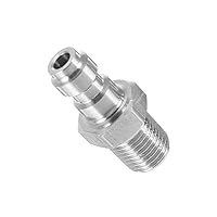 Vista 5 de Adaptador de enchufe de desconexión rápida de 0.315 in 1/8 NPT rosca macho acero inoxidable PCP Paintball accesorios de carga de aire