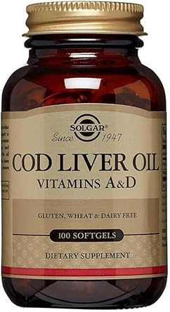 Solgar Cod Liver Oil Bal k Karaci eri Ya , A ve D Vitaminleri, 100 Softgel Kaps l