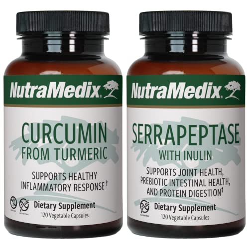 Nutramedix Joint Support Bundle - Includes Curcumin From Turmeric And Serrapeptase Enzyme Support Capsules For Joint Support And Healthy Inflammatory Response Support - 2-Piece Supplement Set #TOP18