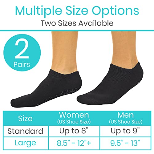 Vive Gel Socks (2 Pair) - Moisturizing For Dry Cracked Feet, Skin - Lining Infused With Essential Oils, Vitiamins - Moisture Wicking For Women And Men - Spa Treatment Set For Soften Foot (Large) #TOP2