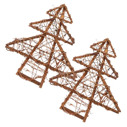 VALICLUD 2 Stück Handgefertigtes Rattan Weihnachtsbaum Kranz 30cm...