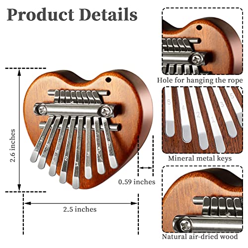 Dssport Mini Kalimba 8 Key Thumb Piano,African Wood Kalimba Thumb Piano For Kids Adults,Finger Piano Kalimba Musical Instruments For Msuic Beginners-Heart Shaped #TOP3