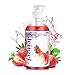 Produktbild Gleitgel Wasserbasis mit Erdbeergeschmack, Essbar, Nicht klebrig, kein Zucker, für Frauen und Männer, Paare, Oralen Spaß, Sexspielzeug, Kondome, 500 ml diskrete Verpackung