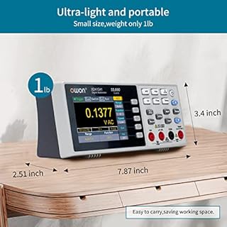 OWON XDM1041 Multimetro Digitale Portatile, Multimetro Digitale Desktop da 3,5 Pollici, Tester di Temperatura LCD True RMS da 55000 Conti per Strumenti e Laboratori, Fabbriche