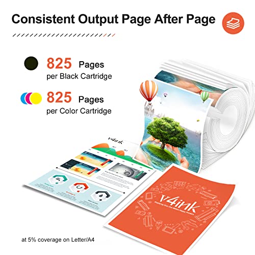 V4Ink 910 910Xl Remanufactured Ink Cartridge Replacement For Hp 910 Xl 910Xl Compatible With Officejet Pro 8015 8018 8020 8022 8024 8025 8028 8031 8035 4 Pack (Black,Cyan,Magenta,Yellow) #TOP2