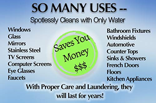 Streakfree Microfiber Glass Cleaning Cloths - Best Microfiber Cleaning Cloths For House | Specially Designed Microfiber Cleaning Cloths For Glass, Windows, Cars, Electronics (6) #TOP3