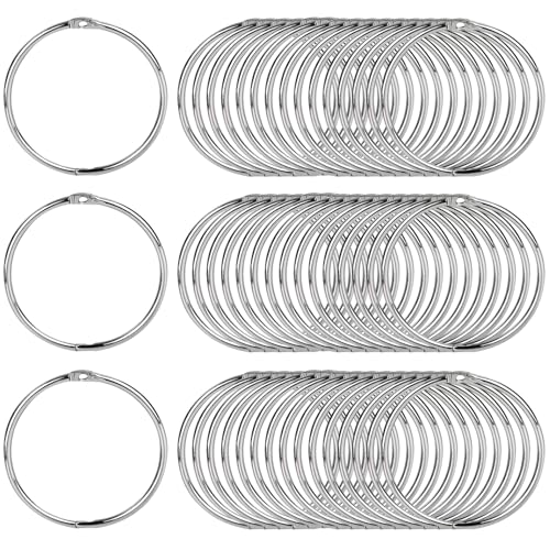 Anneaux de reliure 5,1 cm en métal pour cartes d'index, documents et porte-clés de bureau
