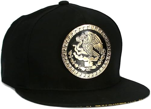 Miniatura 3 de Mexico Sombrero Metálico Dorado Federal Logo Mexican Eagle Aguila El Snapback Flat Bill Gorra De Béisbol