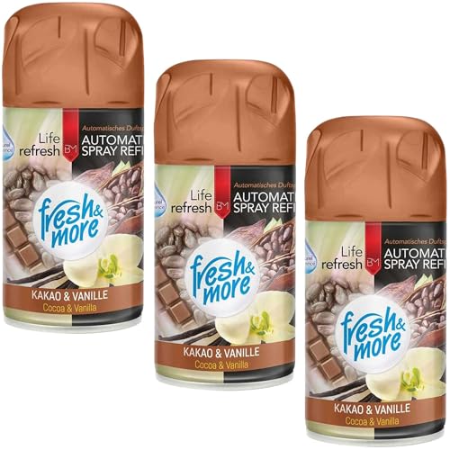 Fresh & More Lufterfrischer Nachfüller (3er Pack) 250ml, Kakao&Vanille