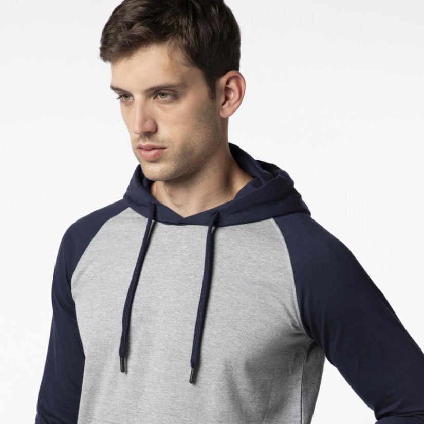 Image of FYLTR Men's Casual Colourblock Raglan Hoodie with Drawstrings - Utility Pockets | Ribbed Hem & Cuff | Winter Hoodie for Men