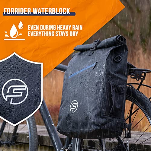 Forrider 3In1 Bike Bag Bicycle Panniers Rear Rack With Backpack Waterproof [27L Volume] | Bike Trunk Bag | Single | Holds On Any Rack… #TOP3