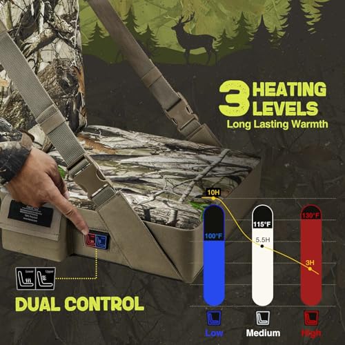 TIDEWE Heated Hunting Seat Cushion with Backrest, Next Camo G2 - image 2