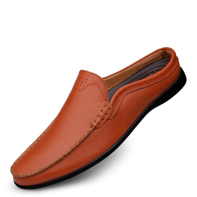 Men's Loafers Shoes Solid Color Round Toe PU Leather Half Loafers Shoes Flexible Slip Resistant Lightweight Prom Slip-on