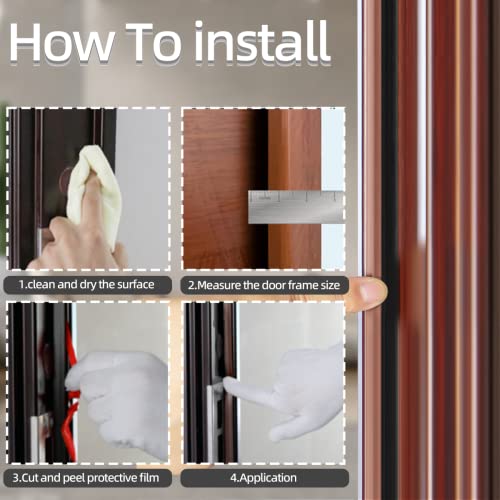 19.6 Ft Rubber Door Weather Stripping Door Seal Strip For Doors & Windows,Self-Adhesive Door Insulation Strip, Soundproof Door Sealers For Door Frame Gap Blocker(Black) #TOP6