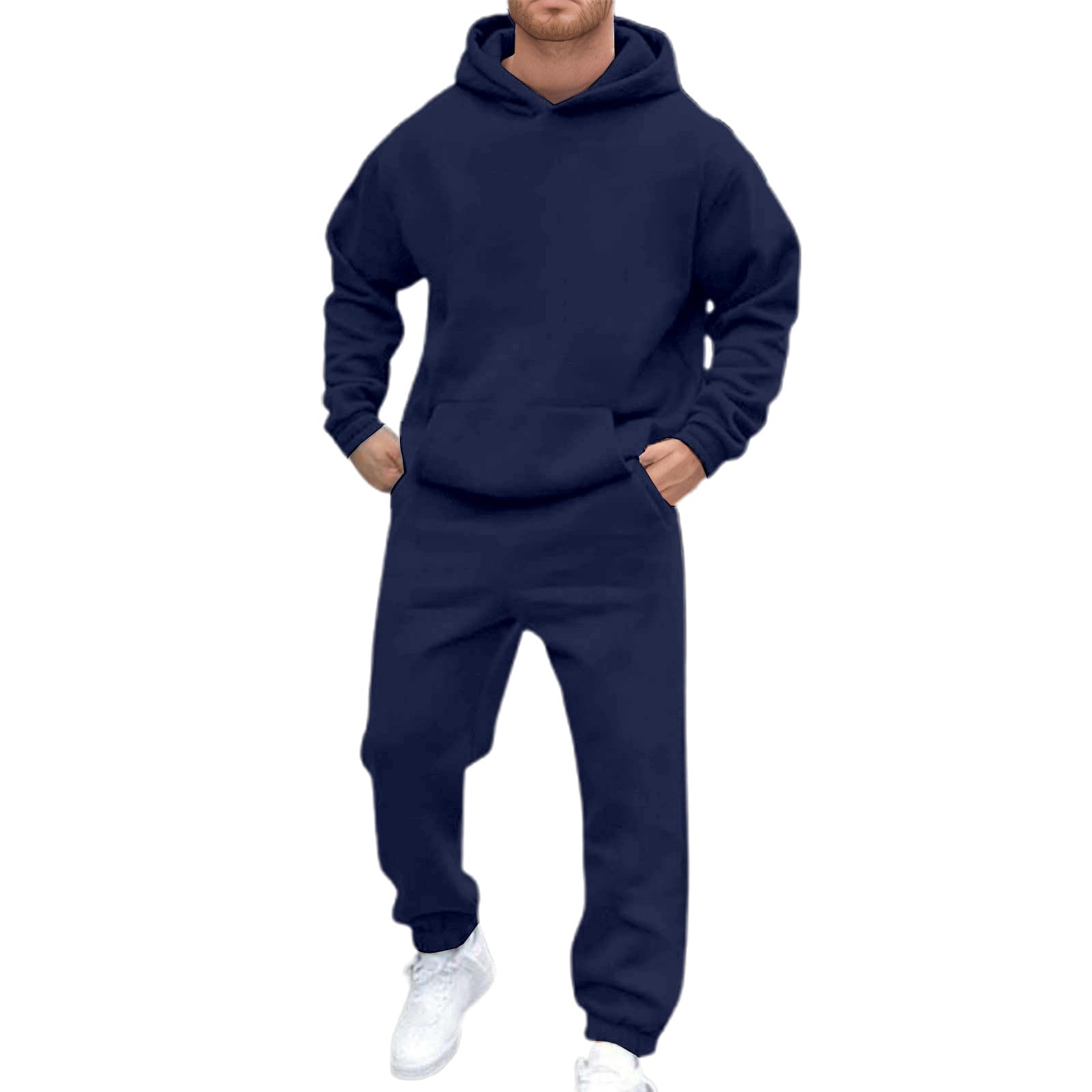GOSEAGOTOFUN Men Lounge Sweatshirts Athletic Sweatsuits Sets for Men's Jogging Sweatshirts Athletic Sweatsuits Sets 2 Piece