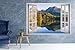 Lake and Mountain Landscape View Window 3D Wall Decal Art Removable Wallpaper Mural Sticker Vinyl Home Decor West Mountain W129 (SMALL (24''W x 17''H))