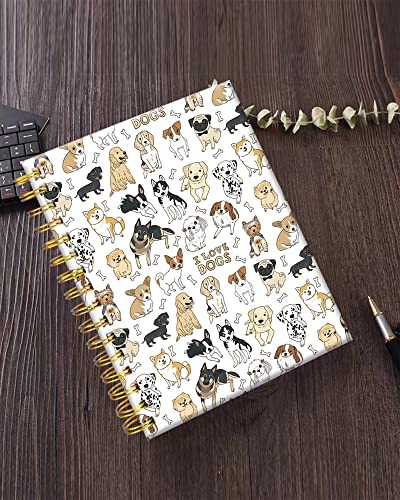 Iampanda Spiral Journal Notebook,Cute Puppy Strong Twin-Wire Binding With Premium Paper For Girl Women,60 Sheets A5 College Ruled Notebook/Journal,Perfect For School Office Home Gifts,Doodle Dog #TOP4